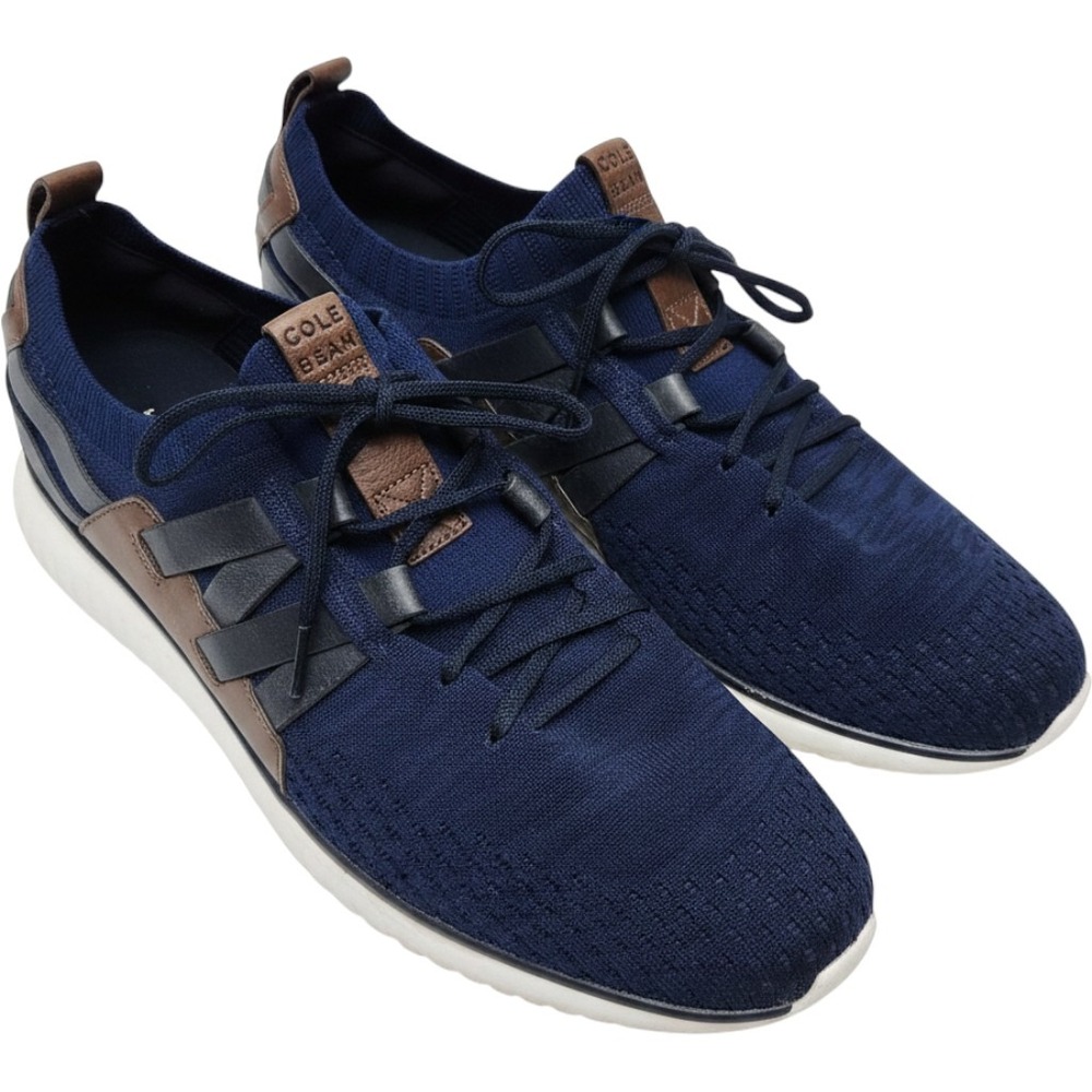 Cole Haan GrandMotion Woven Sneaker Mens 12M Blue Stitchlite Leather Trim C27735